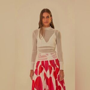 NEW- Farm Rio Tulle Blouse